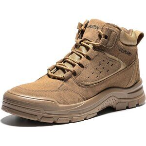 Unisex Brown Comfortable Lightweight Slip-Resistant Steel Toe Work Boots